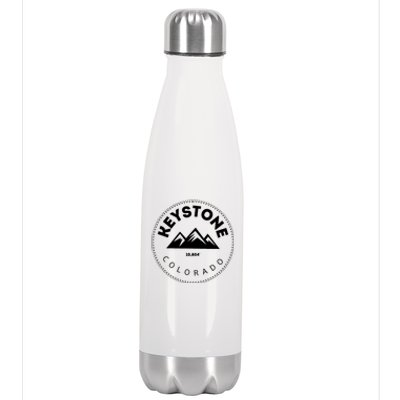 Keystone Colorado CO Mountain Town Funny Gift Elevated CO Skiing Gift Stainless Steel Insulated Water Bottle