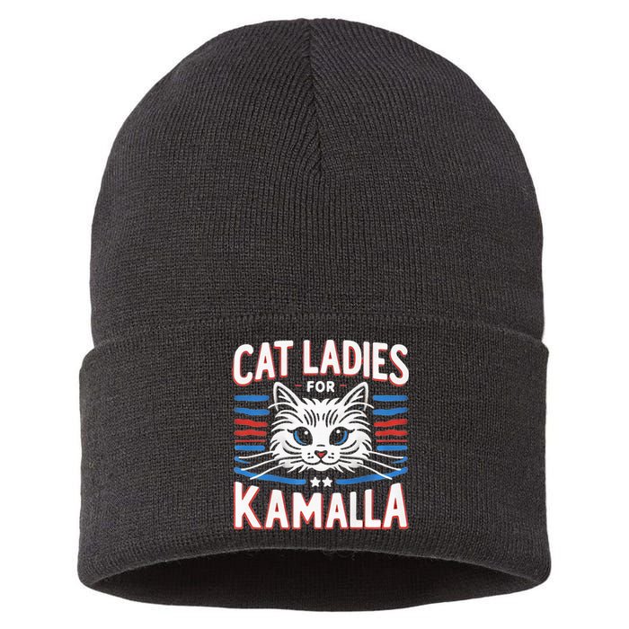 Kamala Crash Comma La Election 2024 Sustainable Knit Beanie