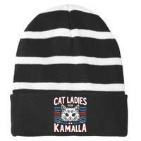 Kamala Crash Comma La Election 2024 Striped Beanie with Solid Band