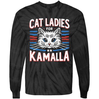 Kamala Crash Comma La Election 2024 Tie-Dye Long Sleeve Shirt