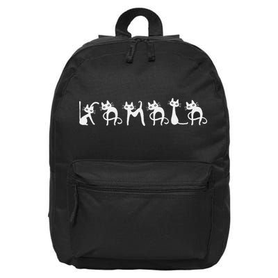 Kamala Cat Cute Cat Shaped Font Letters Subtle Comma La 16 in Basic Backpack