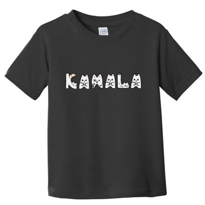 Kamala Cute Cat Lettering Alphabet Cat Lady Support Harris Toddler T-Shirt