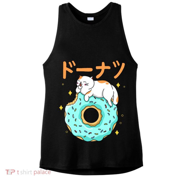 Kawaii Cat Donut Ladies PosiCharge Tri-Blend Wicking Tank