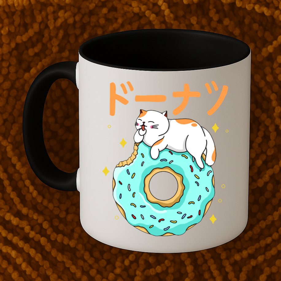 Kawaii Cat Donut Mug