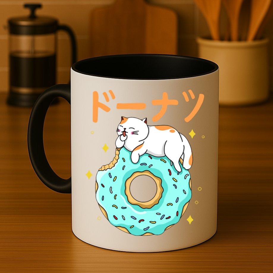 Kawaii Cat Donut Mug