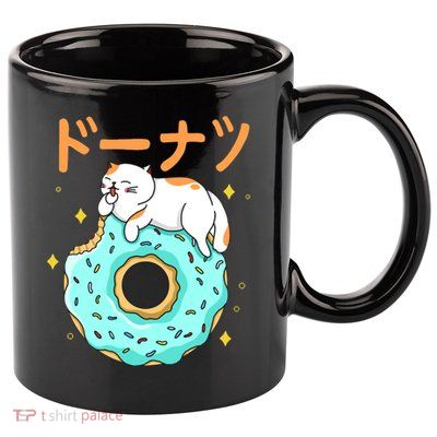 Kawaii Cat Donut 11oz C Handle Ceramic Mug