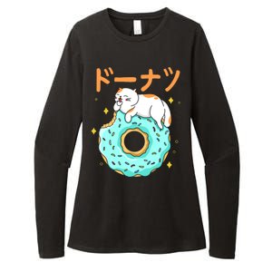 Kawaii Cat Donut Womens CVC Long Sleeve Shirt