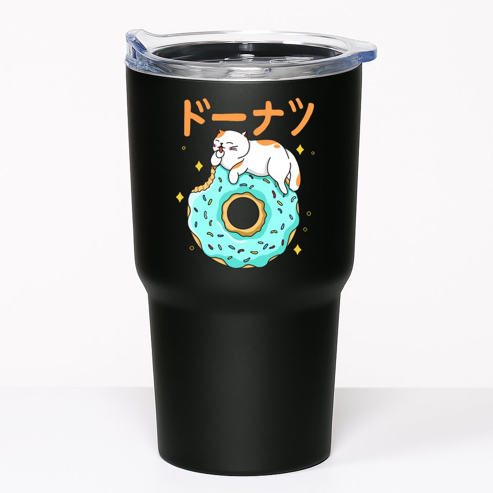 Kawaii Cat Donut Tumbler