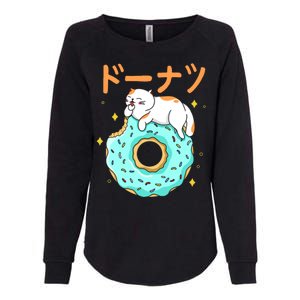 Kawaii Cat Donut Womens California Wash Sweatshirt