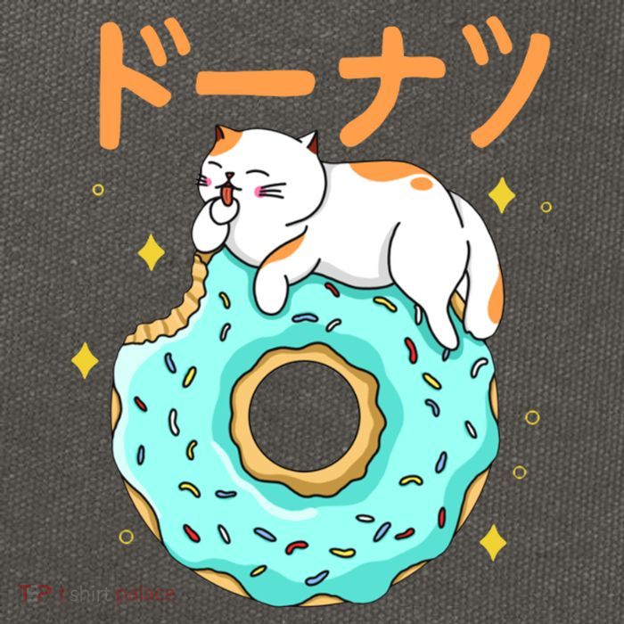 Kawaii Cat Donut Cotton Canvas Backpack