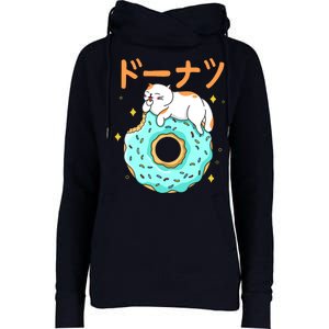 Kawaii Cat Donut Womens Funnel Neck Pullover Hood