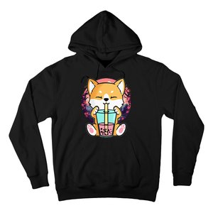 Kawaii Corgi Dog Bubble Tea Boba Anime Neko Japanese Hoodie