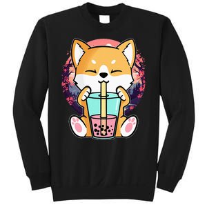 Kawaii Corgi Dog Bubble Tea Boba Anime Neko Japanese Sweatshirt