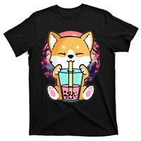 Kawaii Corgi Dog Bubble Tea Boba Anime Neko Japanese T-Shirt