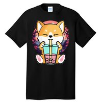 Kawaii Corgi Dog Bubble Tea Boba Anime Neko Japanese Tall T-Shirt