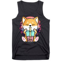 Kawaii Corgi Dog Bubble Tea Boba Anime Neko Japanese Tank Top