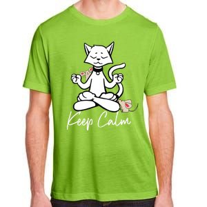 Keep Calm Do Yoga Cat Kitten Meditation Relaxation Gift Adult ChromaSoft Performance T-Shirt