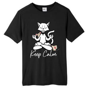 Keep Calm Do Yoga Cat Kitten Meditation Relaxation Gift Tall Fusion ChromaSoft Performance T-Shirt