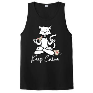 Keep Calm Do Yoga Cat Kitten Meditation Relaxation Gift PosiCharge Competitor Tank