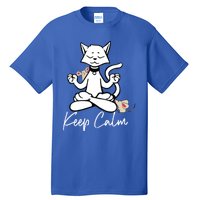 Keep Calm Do Yoga Cat Kitten Meditation Relaxation Gift Tall T-Shirt