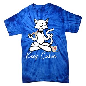 Keep Calm Do Yoga Cat Kitten Meditation Relaxation Gift Tie-Dye T-Shirt