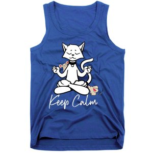 Keep Calm Do Yoga Cat Kitten Meditation Relaxation Gift Tank Top