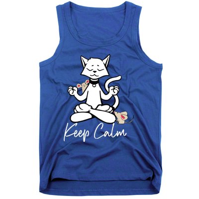 Keep Calm Do Yoga Cat Kitten Meditation Relaxation Gift Tank Top