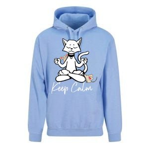 Keep Calm Do Yoga Cat Kitten Meditation Relaxation Gift Unisex Surf Hoodie