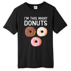 Kids Cute Donut 3rd Birthday Im This Many Donuts 3 Year Old Tall Fusion ChromaSoft Performance T-Shirt