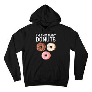 Kids Cute Donut 3rd Birthday Im This Many Donuts 3 Year Old Tall Hoodie