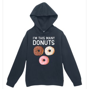 Kids Cute Donut 3rd Birthday Im This Many Donuts 3 Year Old Urban Pullover Hoodie