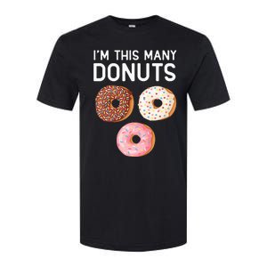 Kids Cute Donut 3rd Birthday Im This Many Donuts 3 Year Old Softstyle CVC T-Shirt