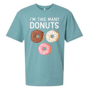 Kids Cute Donut 3rd Birthday Im This Many Donuts 3 Year Old Sueded Cloud Jersey T-Shirt