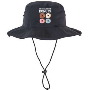 Kids Cute Donut 4th Birthday Im This Many Donuts 4 Year Old Legacy Cool Fit Booney Bucket Hat