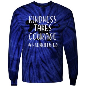 Kindness Courage Dino Unity Day Orange Anti Bullying Tie-Dye Long Sleeve Shirt