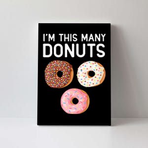 Kids Cute Donut 3rd Birthday Im This Many Donuts 3 Year Old Canvas