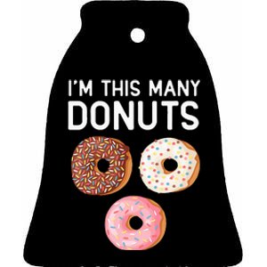 Kids Cute Donut 3rd Birthday Im This Many Donuts 3 Year Old Ceramic Bell Ornament