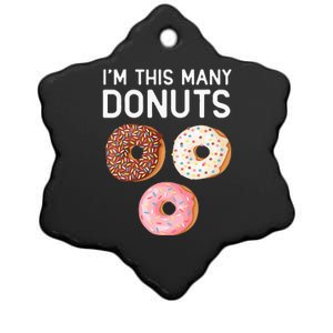 Kids Cute Donut 3rd Birthday Im This Many Donuts 3 Year Old Ceramic Star Ornament