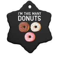 Kids Cute Donut 3rd Birthday Im This Many Donuts 3 Year Old Ceramic Star Ornament