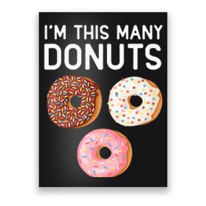 Kids Cute Donut 3rd Birthday Im This Many Donuts 3 Year Old Poster