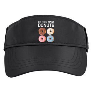 Kids Cute Donut 4th Birthday Im This Many Donuts 4 Year Old Adult Drive Performance Visor