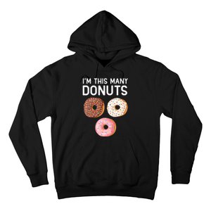 Kids Cute Donut 3rd Birthday Im This Many Donuts 3 Year Old Hoodie