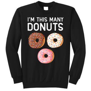 Kids Cute Donut 3rd Birthday Im This Many Donuts 3 Year Old Sweatshirt