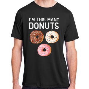 Kids Cute Donut 3rd Birthday Im This Many Donuts 3 Year Old Adult ChromaSoft Performance T-Shirt