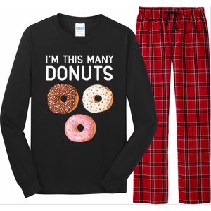 Kids Cute Donut 3rd Birthday Im This Many Donuts 3 Year Old Long Sleeve Pajama Set