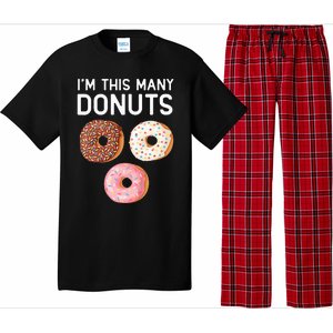 Kids Cute Donut 3rd Birthday Im This Many Donuts 3 Year Old Pajama Set