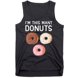 Kids Cute Donut 3rd Birthday Im This Many Donuts 3 Year Old Tank Top