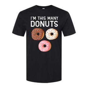 Kids Cute Donut 3rd Birthday Im This Many Donuts 3 Year Old Softstyle CVC T-Shirt