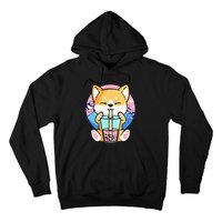 Kawaii Corgi Dog Bubble Tea Boba Anime Neko Japanese Kids Hoodie