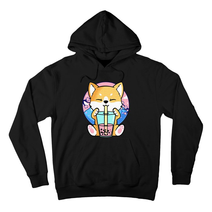 Kawaii Corgi Dog Bubble Tea Boba Anime Neko Japanese Kids Hoodie